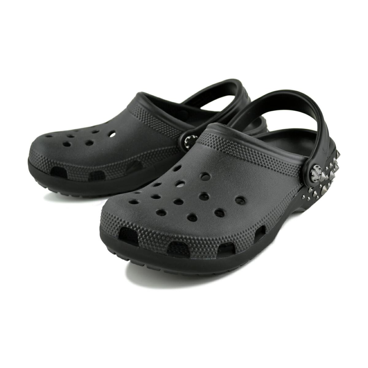crocs（クロックス） crocs CLASSIC STUDDED CLOG BLACK 211596-001