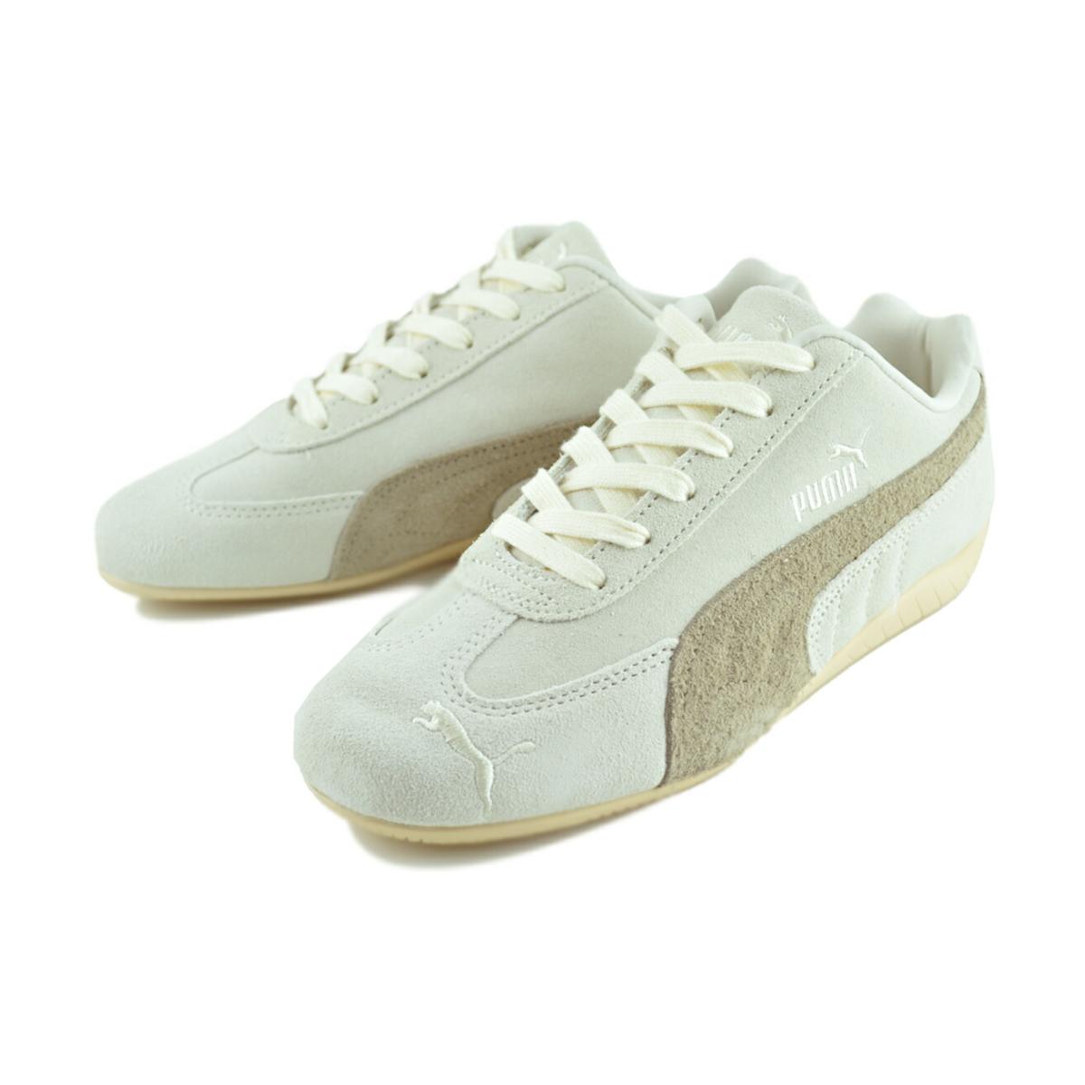 ・PUMA｜W Speedcat Elevated Suede/ プーマ/スピードキャット エレベイテッド スエード/ウォームホワイトｘアイスコーヒー # PUMA（プーマ） PUMA SPEEDCAT ELEVATED WNS WARM WHITE-ICE COFFEE