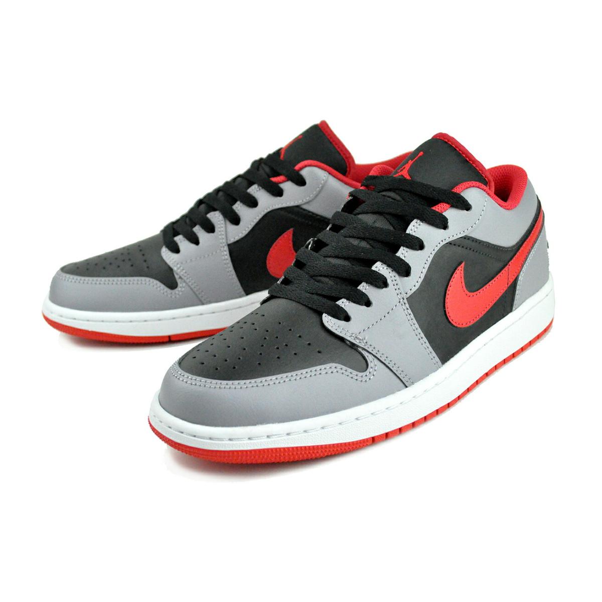 NIKE（ナイキ） NIKE AIR JORDAN 1 LOW blk/fire red-cement grey