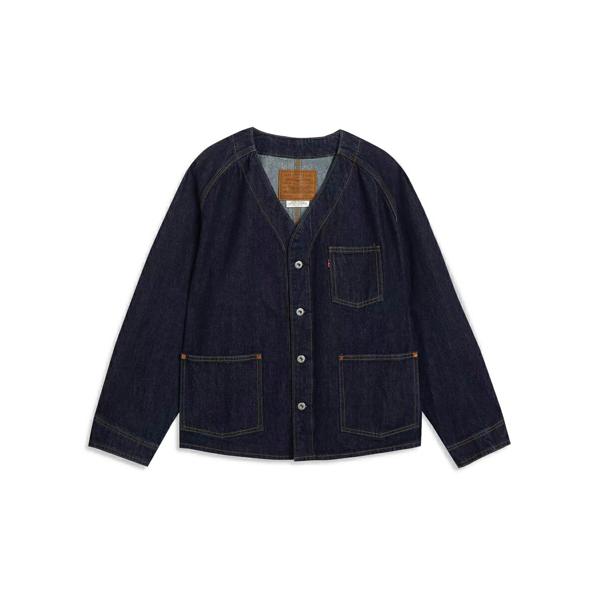 新品リーバイスLevi'sウールロングベストケープポンチョ黒フリンジカーディガン Levi's LEVIS UNION ENGINEER CARDIGAN DARK INDIGO a71390003