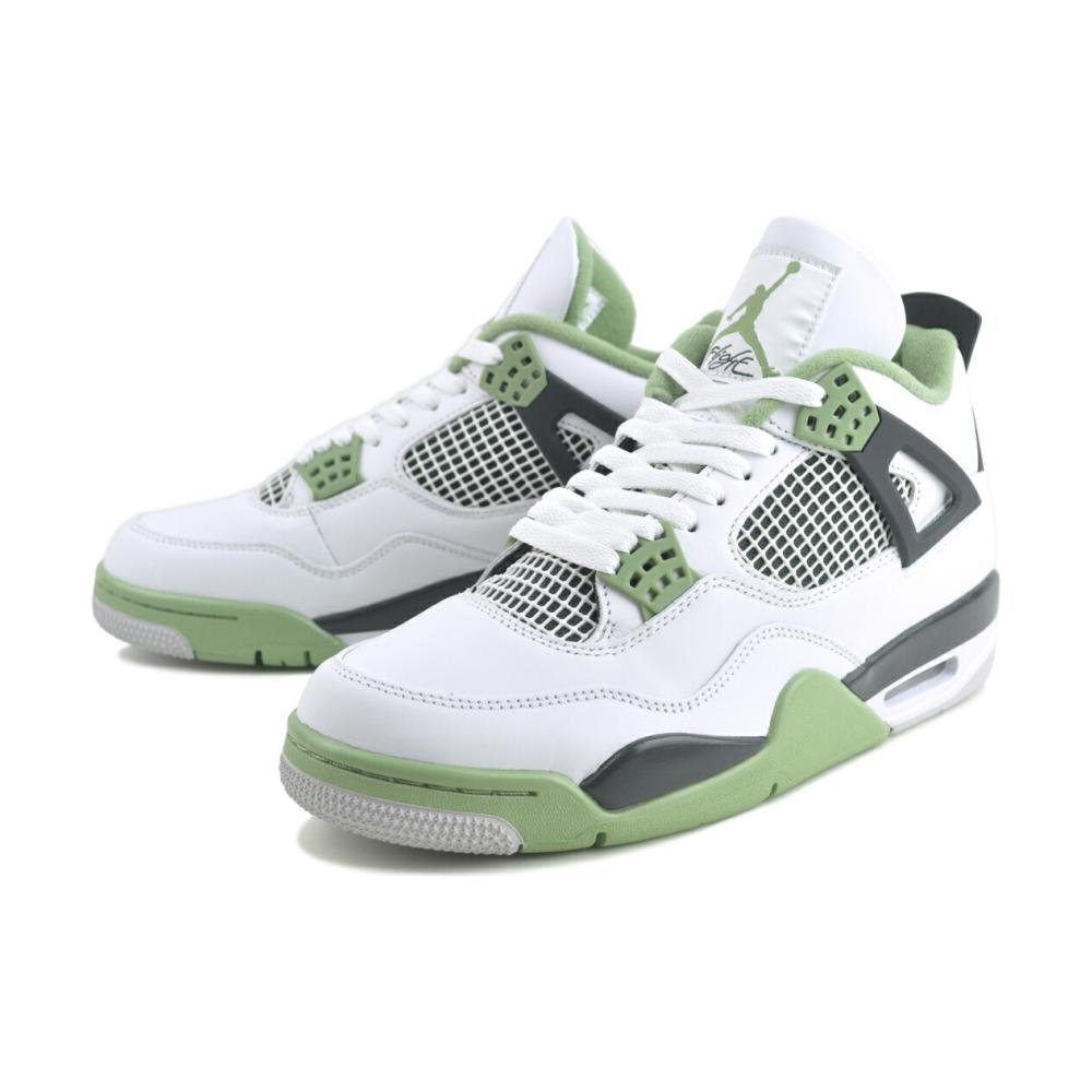 NIKE（ナイキ） NIKE WMNS AIR JORDAN 4 RETRO white/oil green-dark