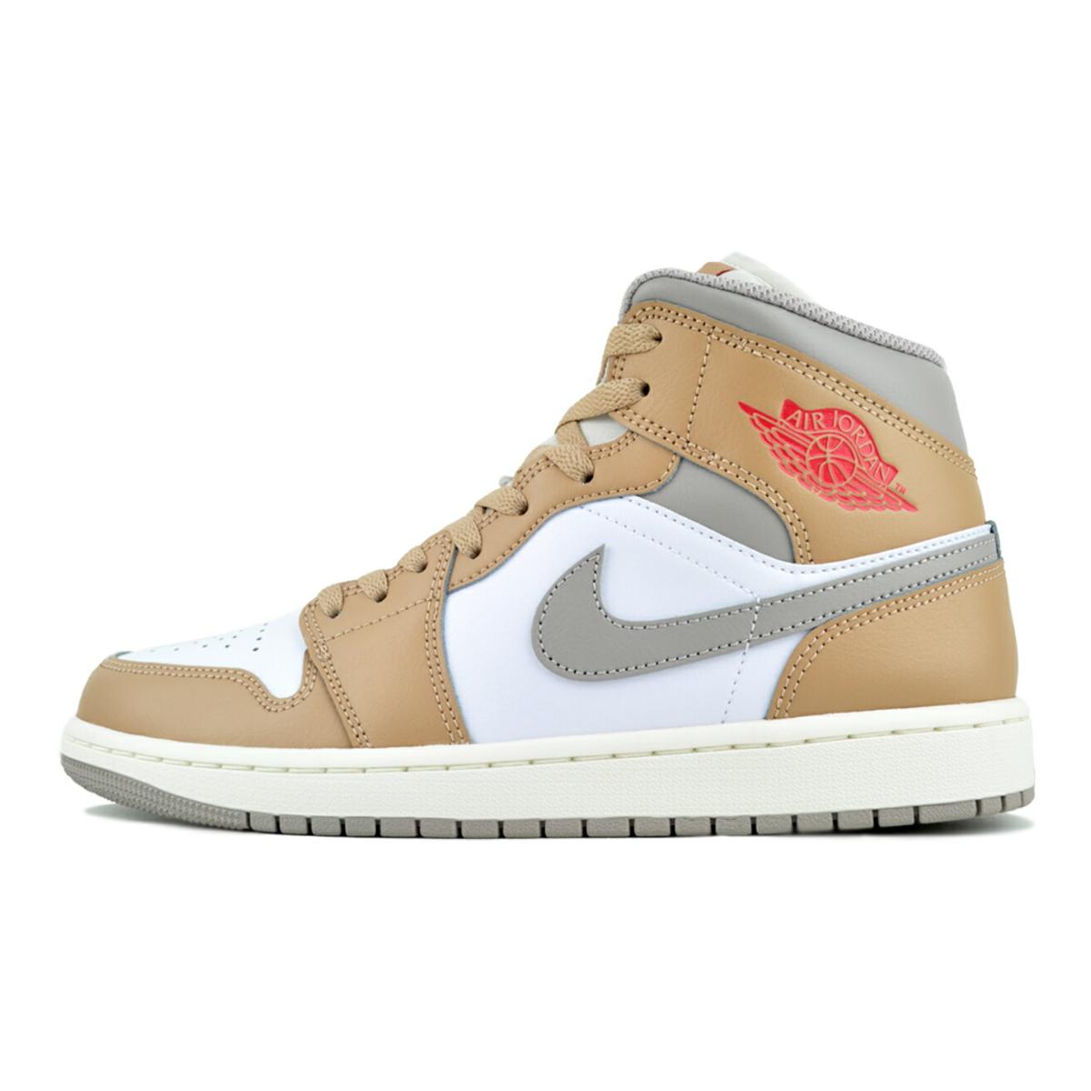 エア ジョーダン 1 NIKE AIR JORDAN MID hemp/fire red-wht