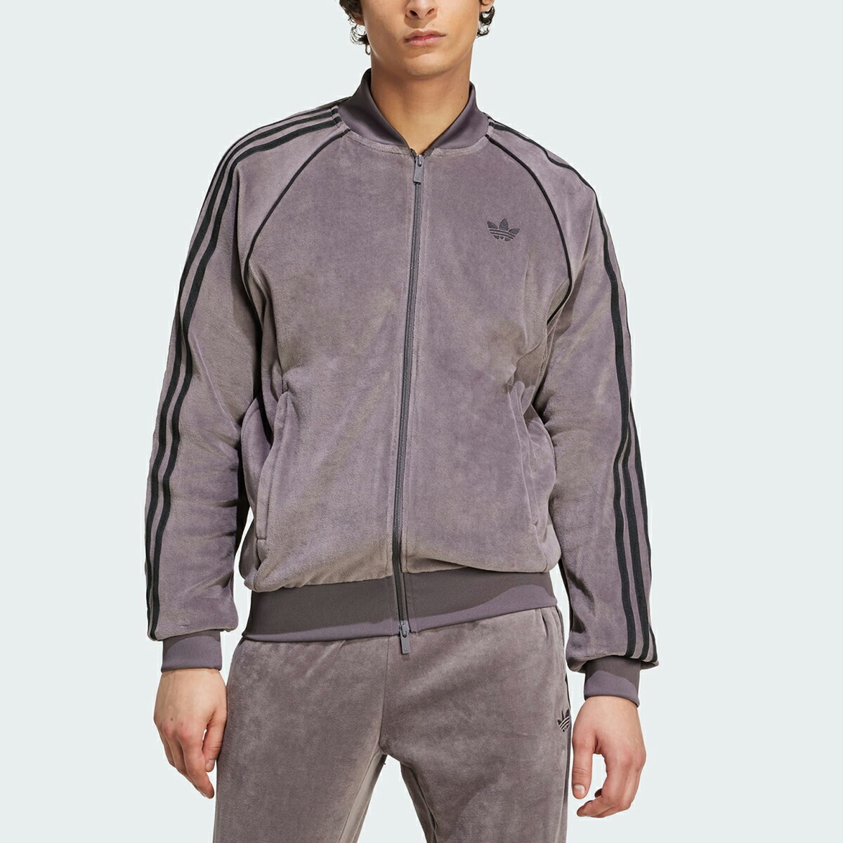 adidas（アディダス） adidas VELOUR SST TRACK TOP GREY STRATA