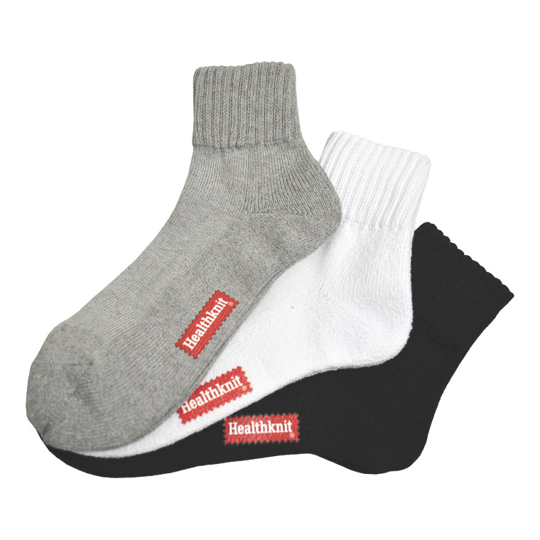 靴下3、ウェア Healthknit クォーターソックス ヘルスニット 3足組 3P