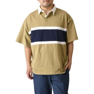 USAコットン ラガーシャツ メンズ レディース ユニセックス オーバーサイズ ポロシャツ 半袖 ビ...
