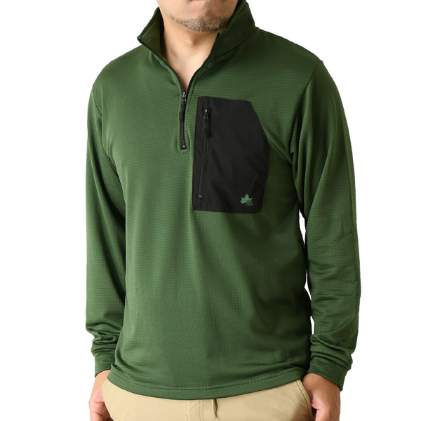 LOGOS（ロゴス） ハーフジップ フリース カットソー メンズ アウトドア