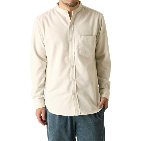 ネルシャツ メンズ 無地 長袖 シャツ バンドカラー フランネルシャツ 起毛シャツ 9a0274 送料無料 通販a3 メンズファッションリミテッド 通販 Paypayモール