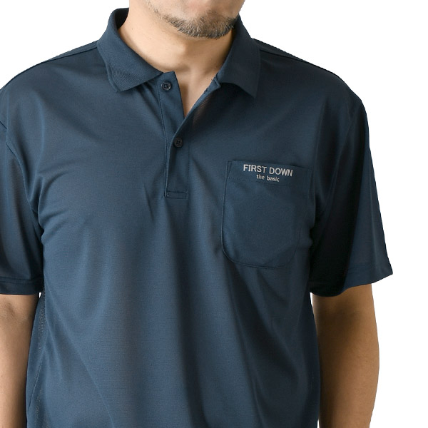 FIRST DOWN（ファーストダウン） 超軽量 鹿の子 ポケ付き ポロシャツ