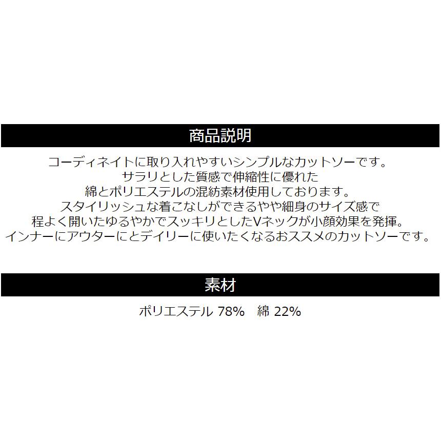 カットソー Vネック 半袖 Tシャツ メンズ ランダムテレコ シンプル 無地【F6-1170】送料無料 通販A15｜limited｜15