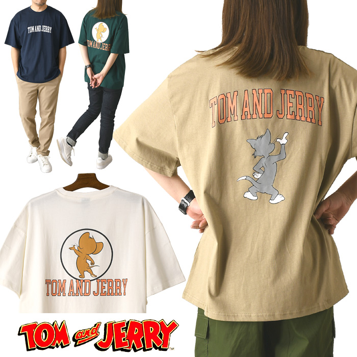 TOM & JERRY トムとジェリー アメコミ バックプリント 半袖 tシャツ メンズ ビッグT ユニセックス オーバーサイズ 【I2-1293】 送料無料 通販A15｜limited