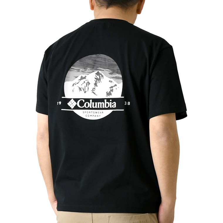 columbia コロンビア ブラック ビュート グラフィック ティー オーガニックコットン バック...
