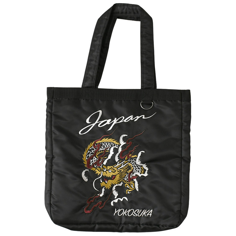 セール‼️ McQ ドラムバッグ 黒 赤刺繍 HOUSTON / ヒューストン 6844 EMB QUILTING EFECT BAG (TIGER) / 刺繍