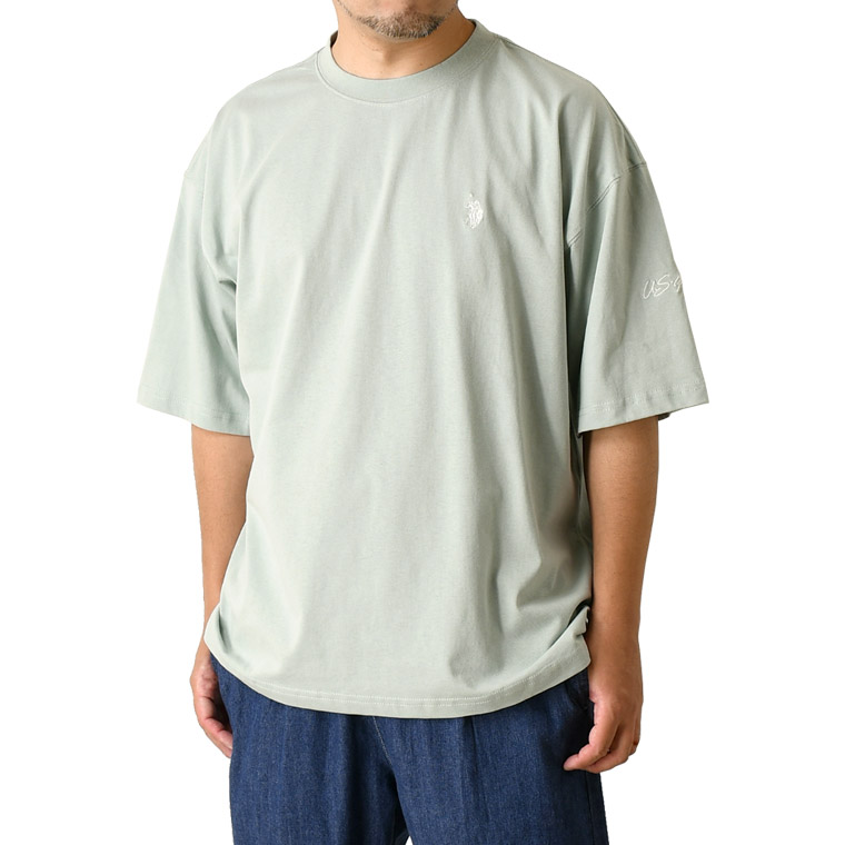 U.S.POLO ASSN. ブランド ロゴ刺繍 半袖 Tシャツ メンズ ビッグt ユニセックス オ...