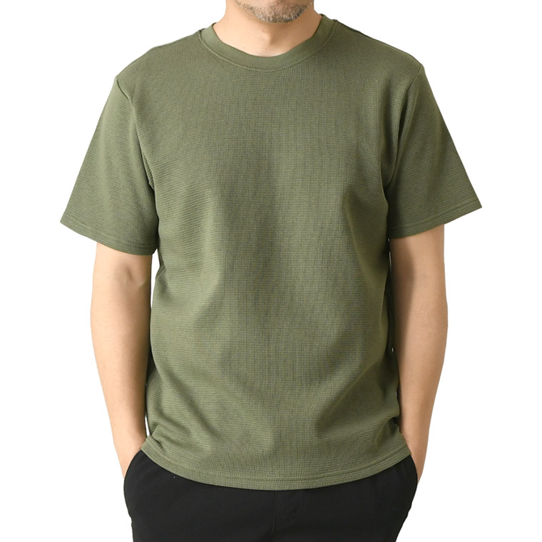 ★ヘビー コットン ロゴ 半袖 Tシャツ LIMITED SELECT オーガニックコットン ワッフルtシャツ メンズ