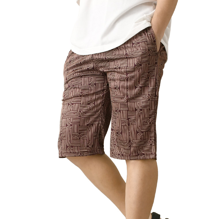 接触冷感 吸汗 速乾 ハーフパンツ メンズ ひざ下 ストレッチ ショートパンツ ドライ UVカット 夏用 総柄 スポーツ 派手 アウトドア【RQ1136】送料無料 通販A15 | LIMITED SELECT | 15