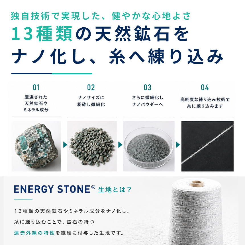 ラフルーレ メンズ リチャージウェア 長袖 Tシャツ 遠赤外線 血行促進 エナジーストーン 吸汗速乾 ストレッチ ルームウェア タンブラー乾燥OK 【RQ1577】 通販A3 | RAFFRULE | 11