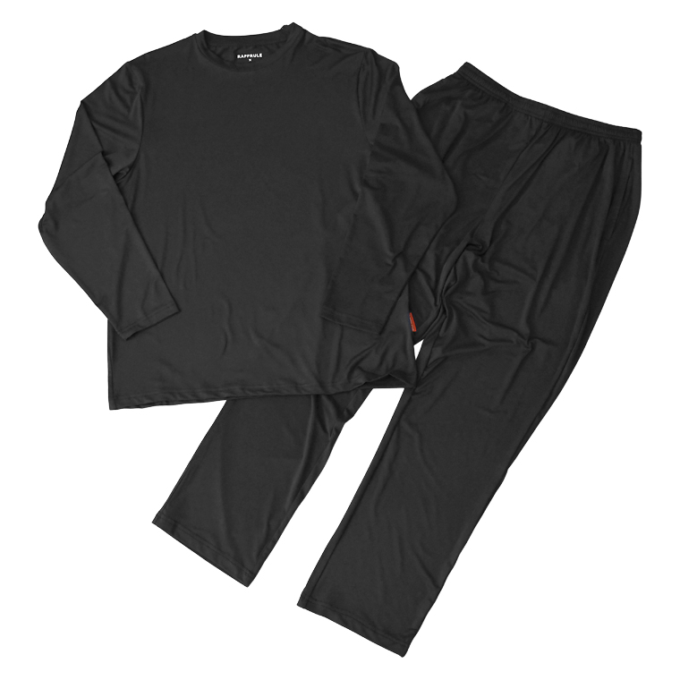 ラフルーレ メンズ リチャージウェア 長袖 Tシャツ 遠赤外線 血行促進 エナジーストーン 吸汗速乾 ストレッチ ルームウェア タンブラー乾燥OK 【RQ1577】 通販A3 | RAFFRULE | 01