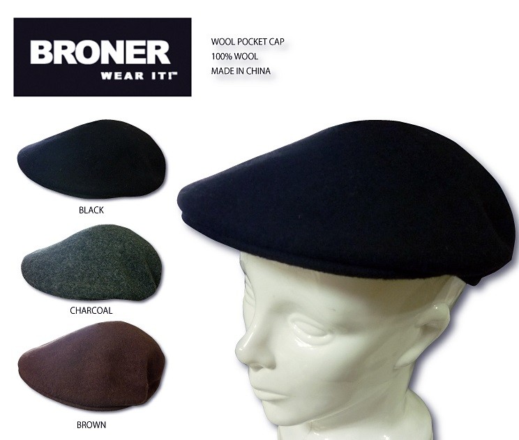 超可爱 BRONER HUNTINGブローナー ハンチング WOOL POCKET CAP highartegypt.com