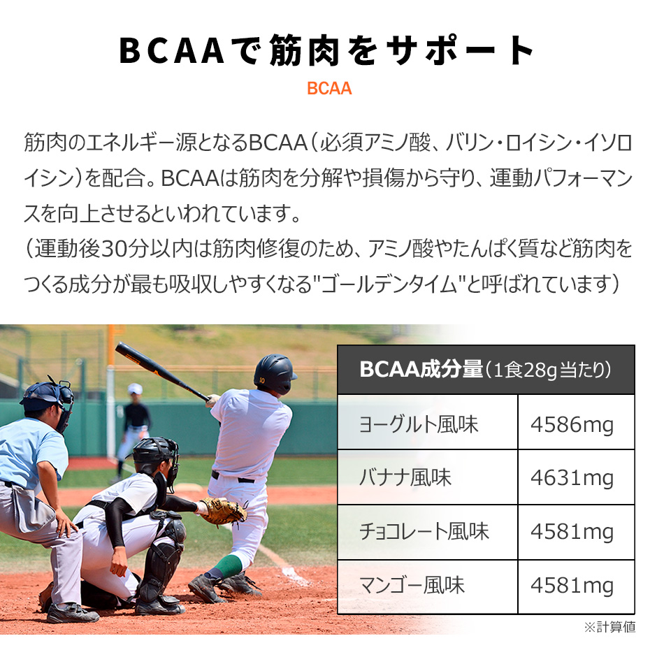 ホエイ100%プロテイン BCAAで筋肉をサポート