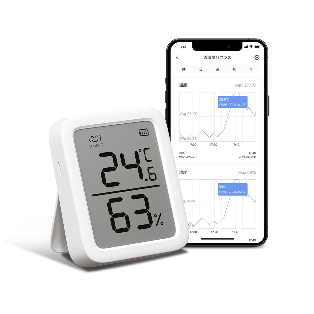SwitchBot 温湿度計 プラス デジタル おしゃれ 温度計 湿度計 壁掛け 熱中症対策 小型 ベビー ベビー用品 ペット スタンド マグネット スマートハウス IoT