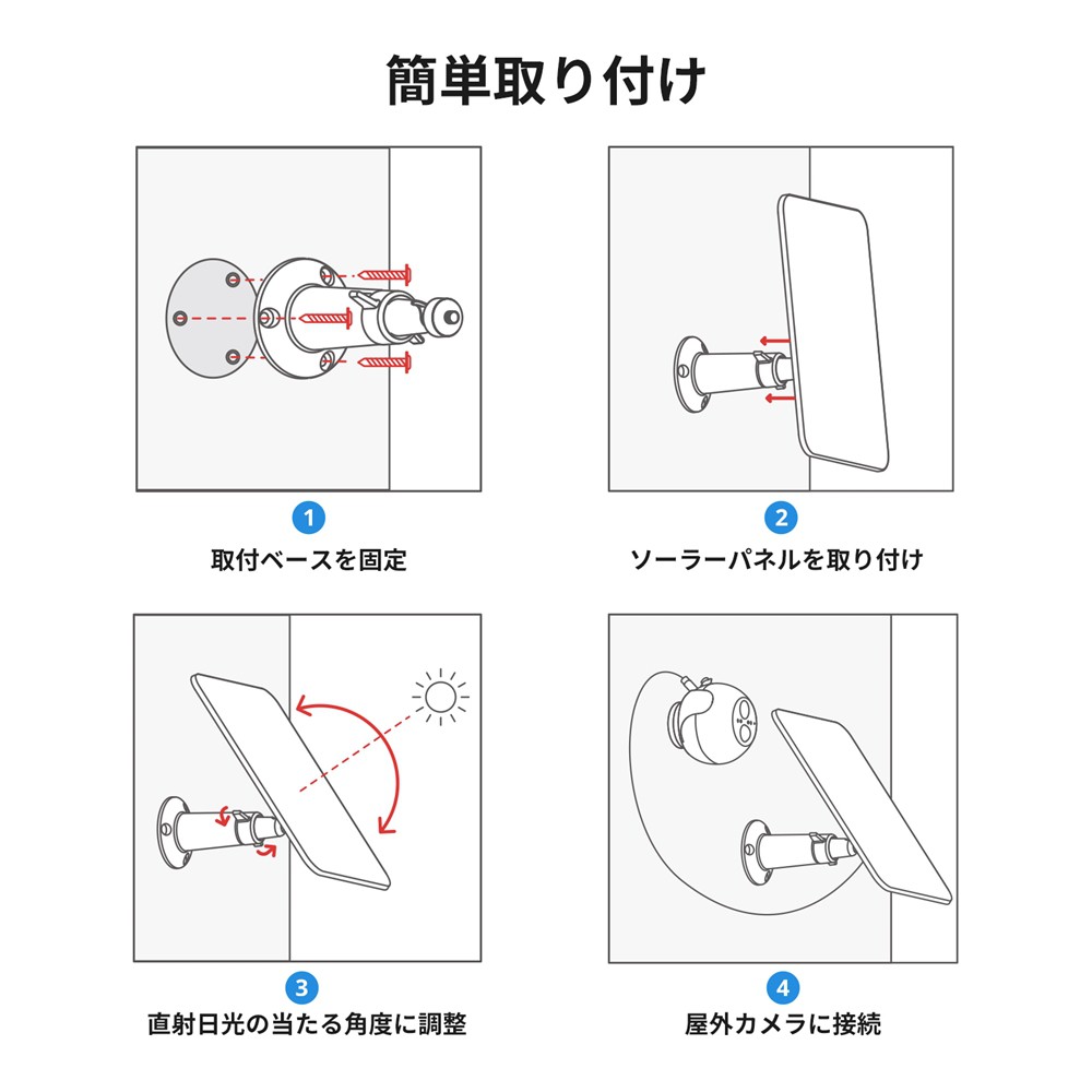 最大91％オフ！ SwitchBot 屋外カメラ 専用ソーラーパネル 取付簡単