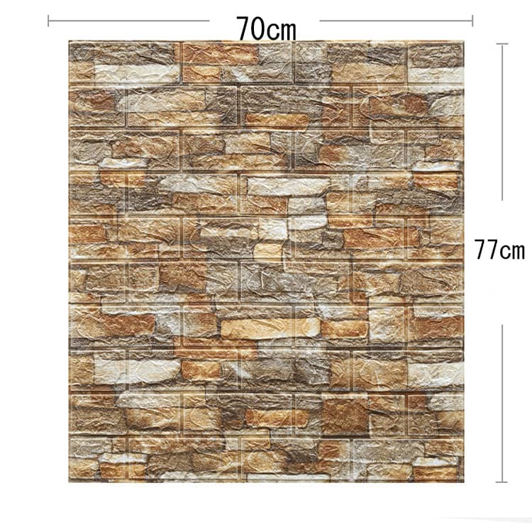 厚手 70*77cm 超大判 20枚入り 3D立体壁紙 木目 リアル レンガ調 自己