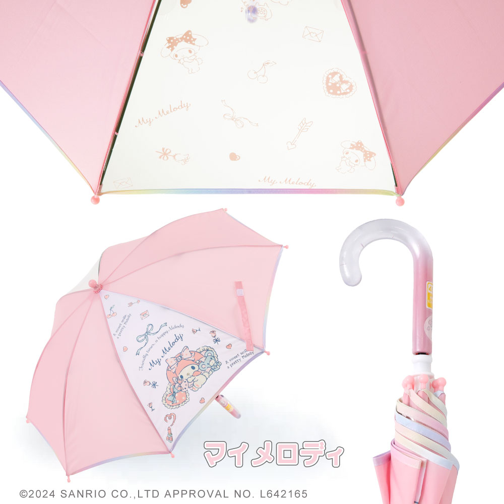 Sanrio Characters サンリオキャラクターズ グッズ 1コマ透明窓 手開き式 アンブレラ キッズ 子供用 45cm 雨傘 | sanrio | 01