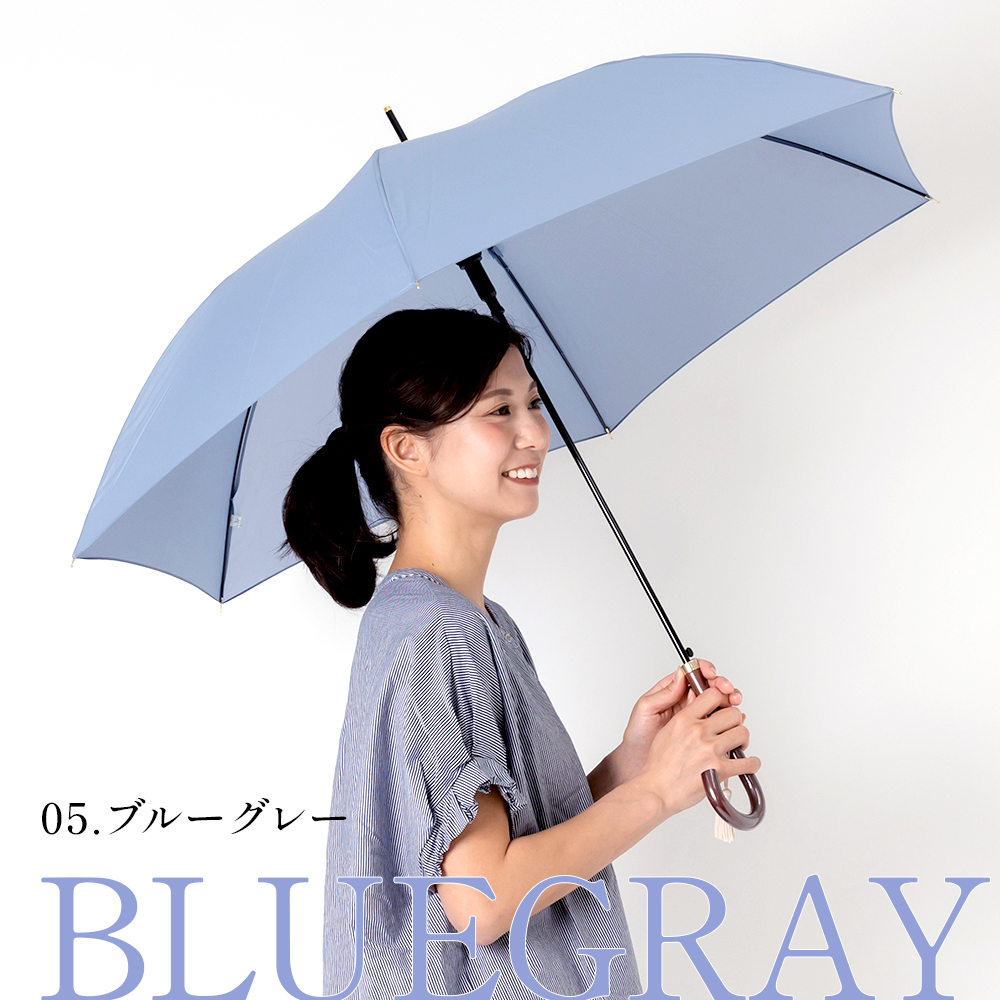 雨傘 レディース 60cm 超軽量 ジャンプ式 長傘 ワンタッチ式 タッセル付き | 傘 軽量 カーボン骨 無地 撥水 防水 大きい 長雨傘 高見え | LINE DROPS | 05