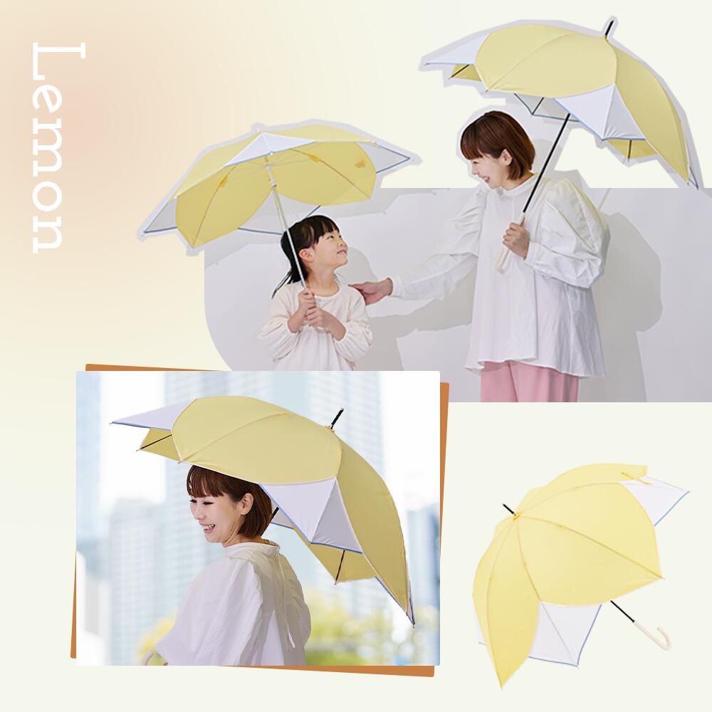 60cm 雨傘 フラワーシェイプ パイピング ベーシック アンブレラ 手開き式  傘 無地 花 撥水 防水 長雨傘 長傘 | ブランド登録なし | 03