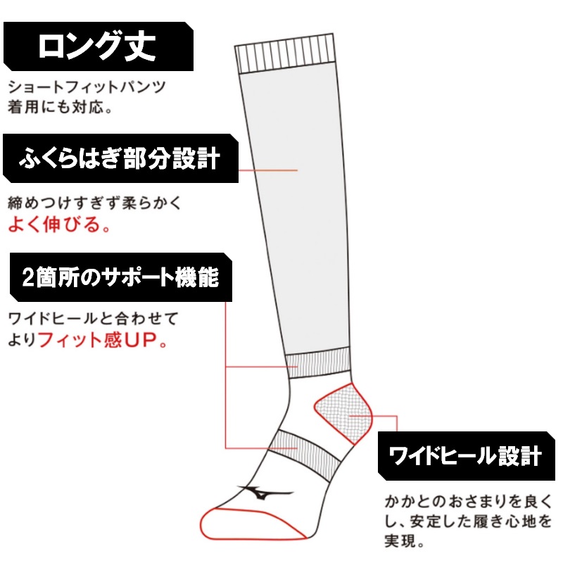 MIZUNO（ミズノ） 野球 3足組 カラーソックス 靴下 3Pソックス