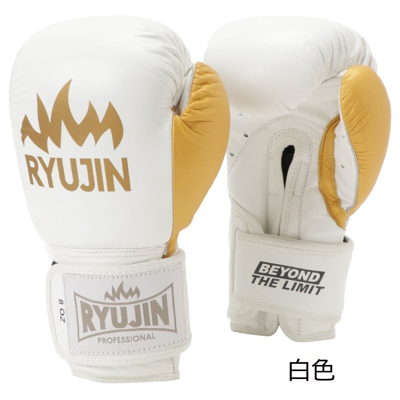 RYUJIN ボクシンググローブ 本革 マジックテープ固定 左右セット 