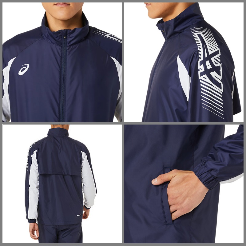 アシックス 2031D535/536 白紺L上下 ウインドブレーカー/新品未使用 ASICS（アシックス） ウインドブレーカー ジャケット 上着 裏