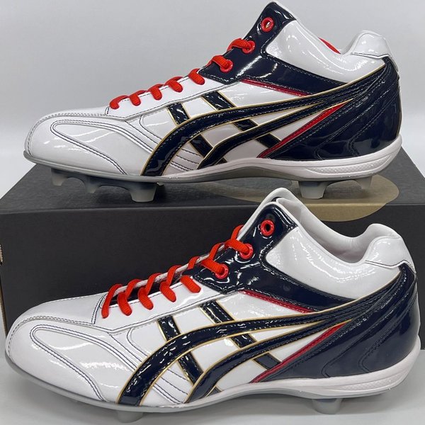 通販生活 ファッション ASICS 【サイズ交換送料無料】ホワイト×ネイビー×レッド シューズ