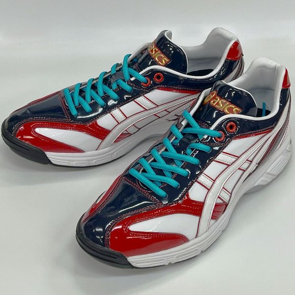 ASICS 25.5、26、28cmのみ ネイビー×レッド アシックス 野球