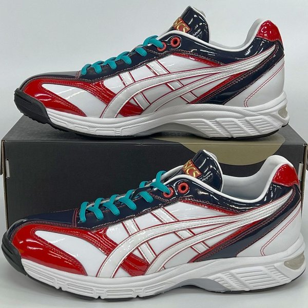 ASICS 25.5cmのみ ネイビー×ワインレッド アシックス 野球