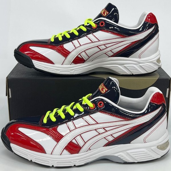 ASICS 【サイズ交換送料無料】ネイビー×レッド×蛍光イエロー