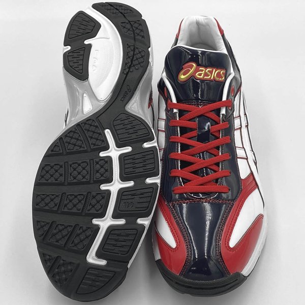 ASICS 【サイズ交換送料無料】ネイビー×レッド アシックス 野球