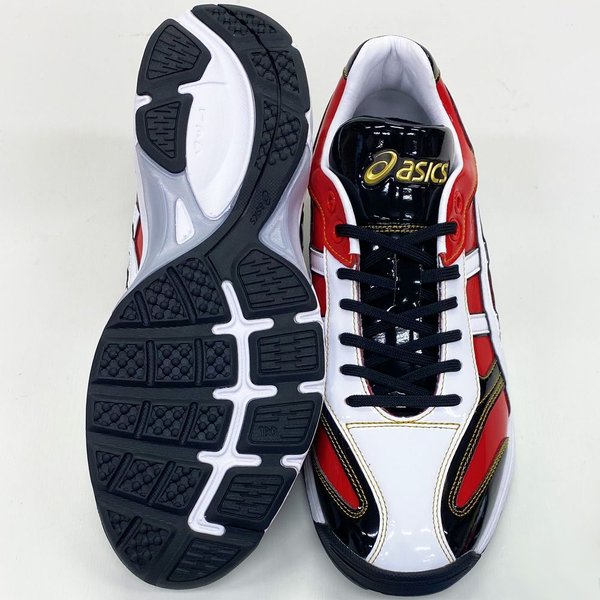 ASICS 25.5cmのみ ブラック×レッド アシックス 野球