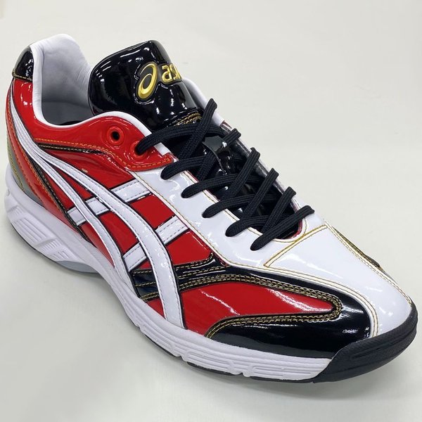 ASICS 25.5cmのみ ブラック×レッド アシックス 野球