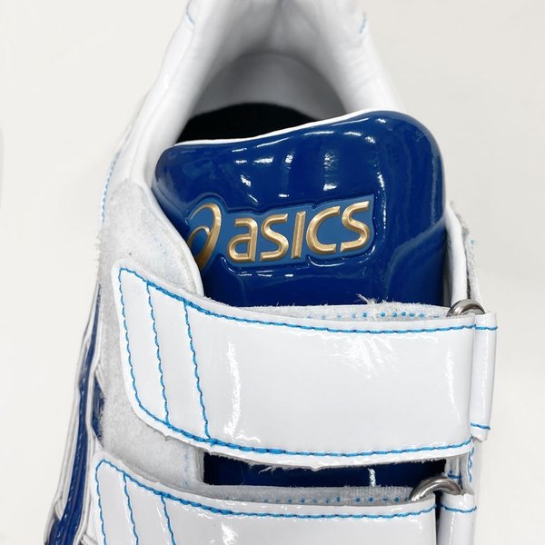 ASICS 25.5、27.5cmのみ ホワイト×ブルー アシックス 野球