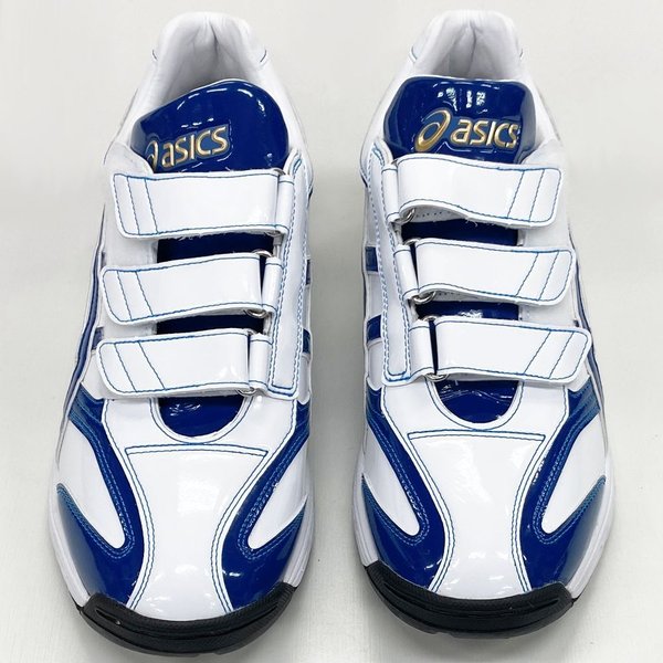 送料無料 店舗 ASICS 野球 アシックス ホワイト×ブルー 25.5、27.5cmのみ シューズ