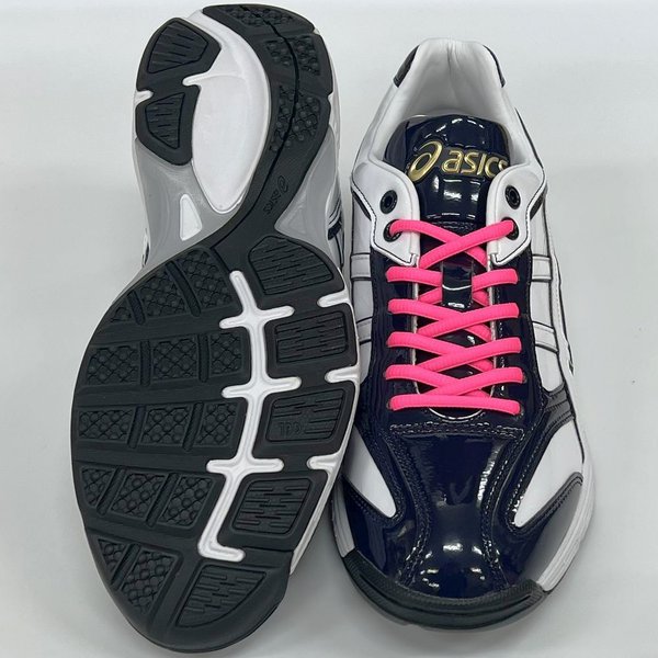 ASICS 【サイズ交換送料無料】ホワイト×ネイビー×蛍光ピンク