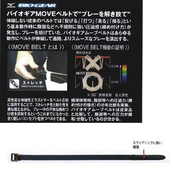 MIZUNO ミズノプロ 野球 バイオギアMOVEベルト(スムース