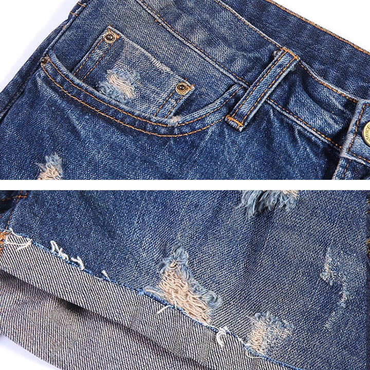 You Color ダメージデニム ショートパンツ レディース ショーパン