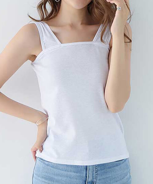 タンクトップ インナー レディース 下着 2way トップス インナートップス 柔らか 花柄 フラワーレース 洗い替え 旅行用 トラベル 肌着 快適インナー 大人 mx062 | You Color | 08