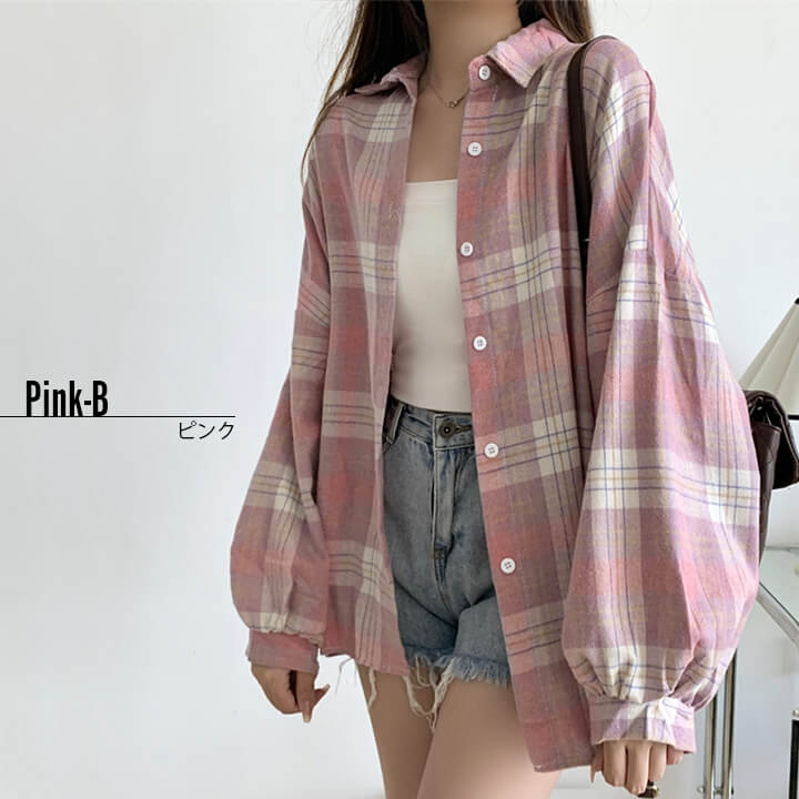 You Color レディース チェック柄シャツ トップス カジュアル