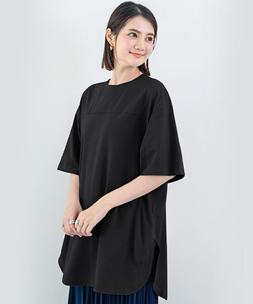 クルーネック カジュアル Tシャツドレス サイドスリット 半袖 Amazon | [Make 2 Be] オーバーサイズ リラックス メンズ T