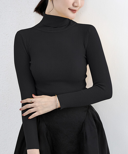 You Color ハイネック レディース ニット トップス タートルネック