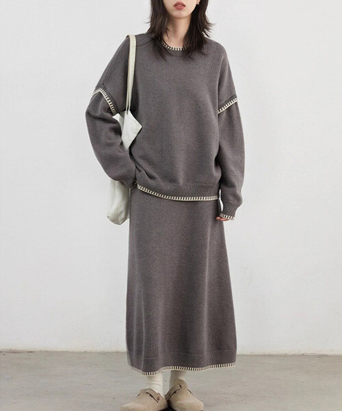 You Color ニットセットアップ セットアップ ニット トップス スカート