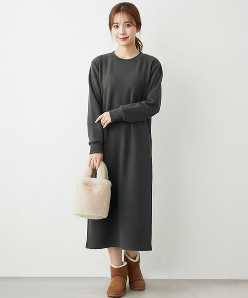 You Color 【バージョンアップ】裏起毛 ワンピース ロング 冬